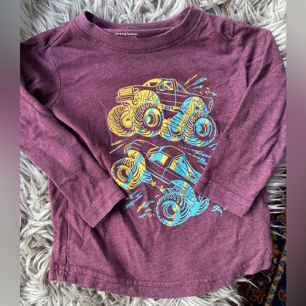 Toddler Maroon Monster Truck Tshirt